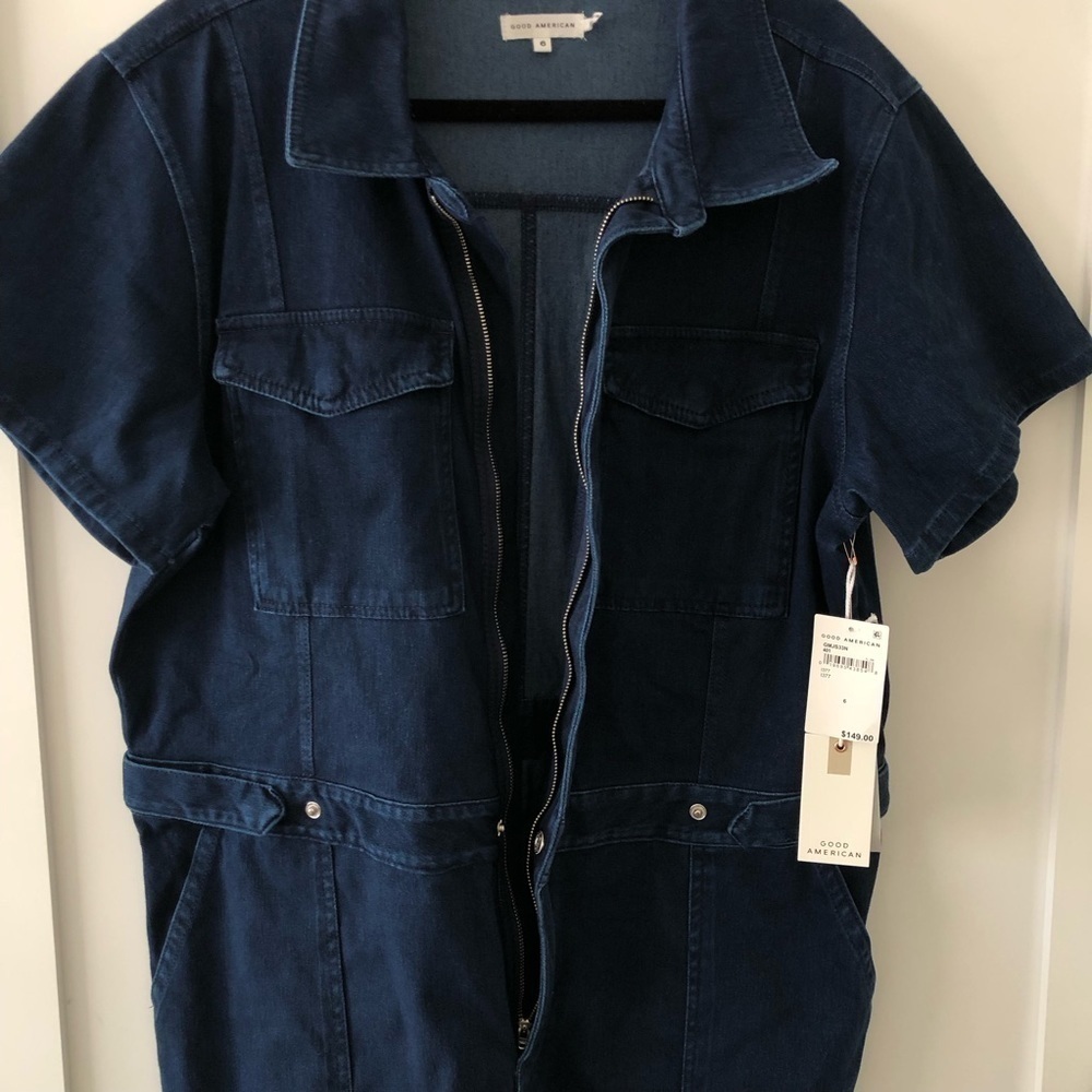 Good American Blue Denim Jumpsuit 6 3X 22/24 - Picture 10 of 14